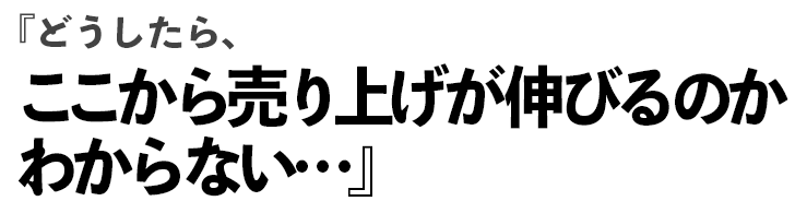 『どうしたら、ここから売上が伸びるのか わからない…』